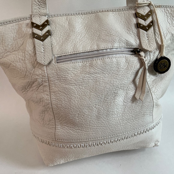 😍🌻 THE SAK   Tote Shoulder Handbag in Ivory White Genuine Leather - Picture 4 of 13